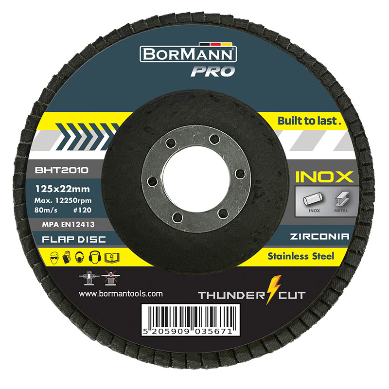 Δίσκος Λείανσης #120  Thunder Cut Inox Με Φυλλαράκια Φ125x22 BHT2010