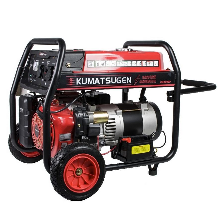 Generatore a benzina Kumatsugen GB10000MP AVR - 10KVA con ruote e motorino di avviamento