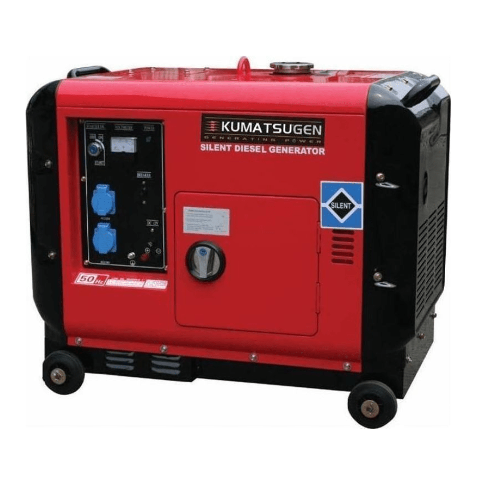 Generatore diesel Kumatsugen GP8000MAT AVR - Tipo chiuso 6,6KVA con avviamento trifase