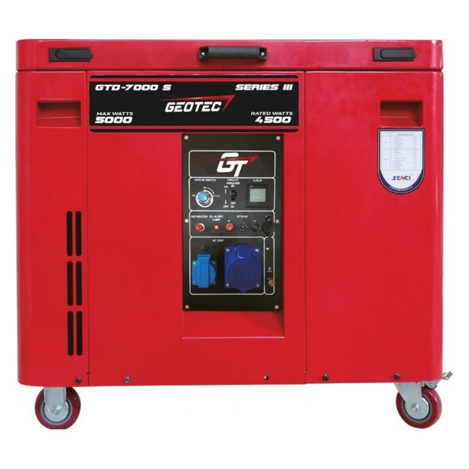 Generatore diesel trifase chiuso GEOTEC GTD-9500S con avviamento elettrico